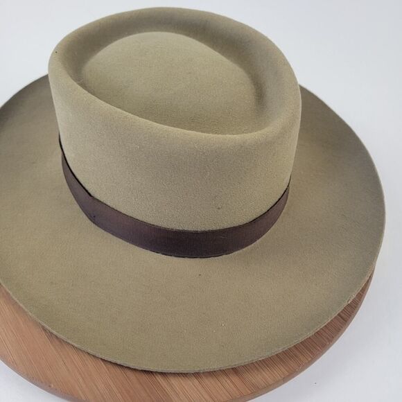 Dobbs Fifth Ave New York Mahoney Tan Beige Wool Men's Hat Sz 7 Fedora Dapper USA - Picture 5 of 16